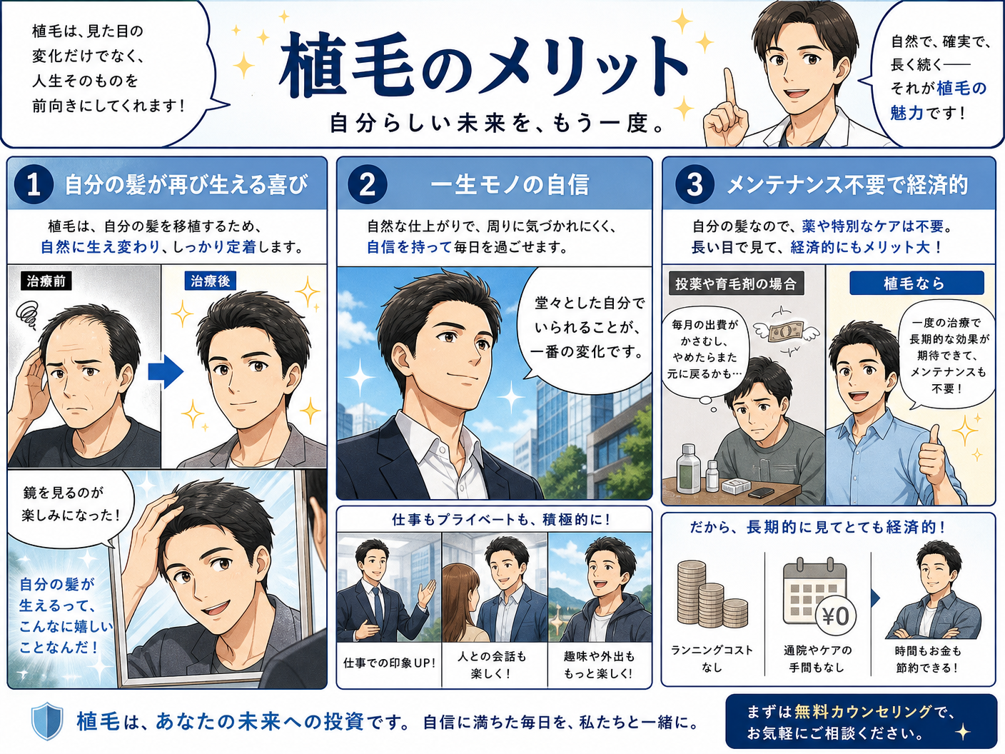自毛植毛のメリット図解